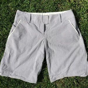 The limited vertically striped Bermuda shorts